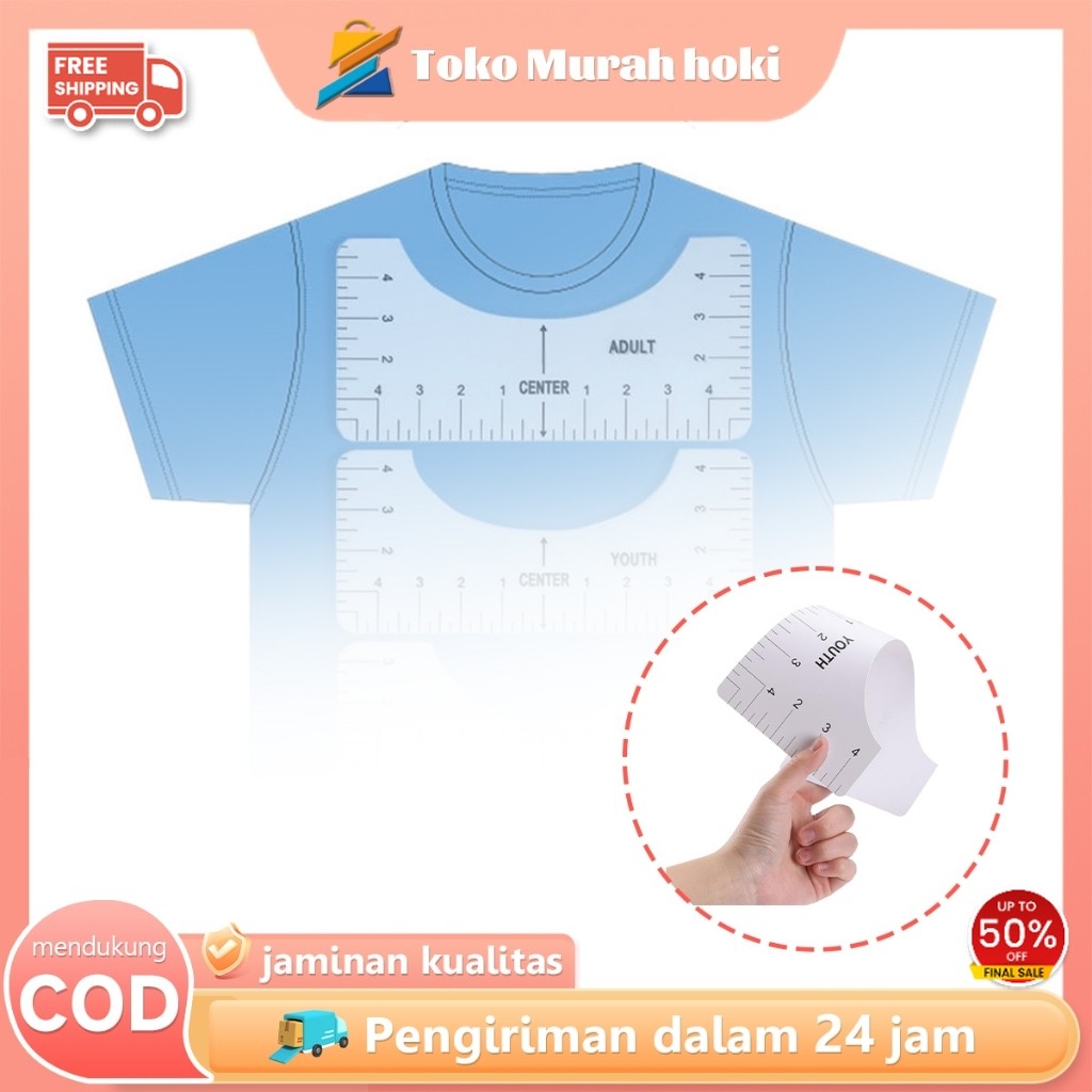 

Penggaris Kaos 4pcs T-Shirt Ruler Penggaris Pengukur T-Shirt Alat Pengukur Desain Pusat