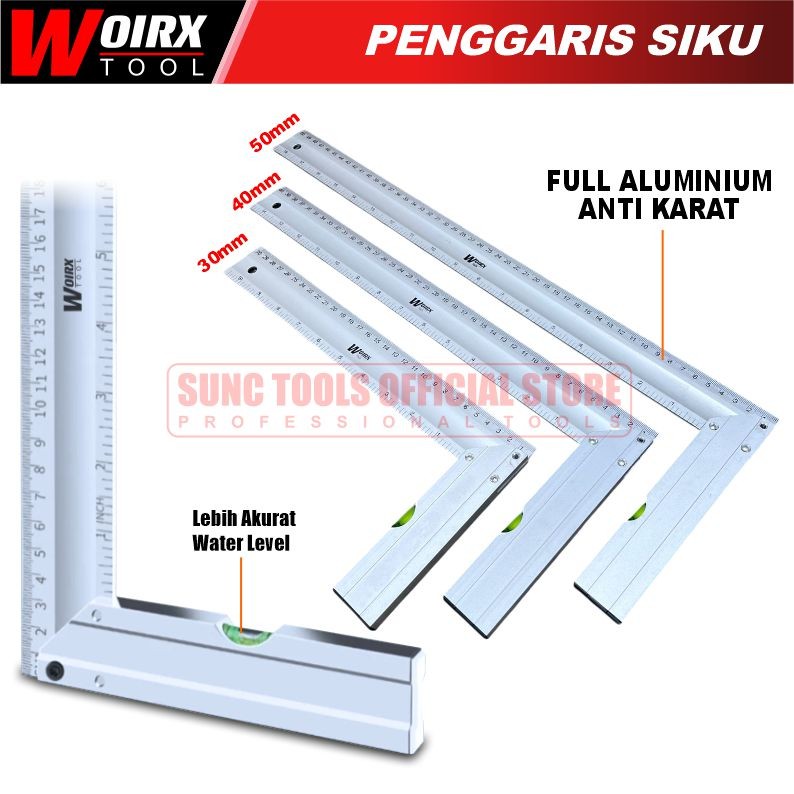 Penggaris Siku Tukang Aluminium Alloy 30Cm 40Cm 50Cm