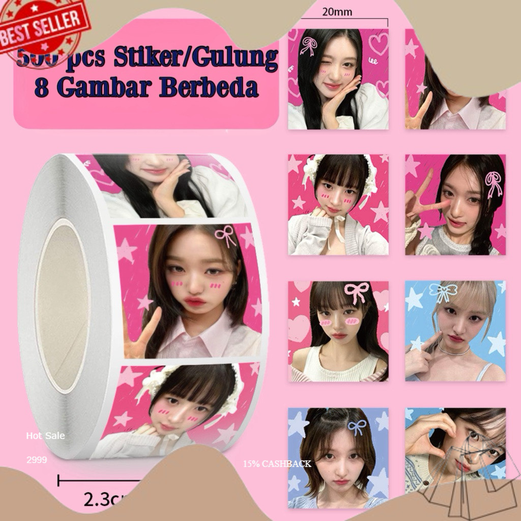 

NEW PRODUK (500 Pcs) Stiker Kpop IVE Pola Gulung Lucu RIBBON