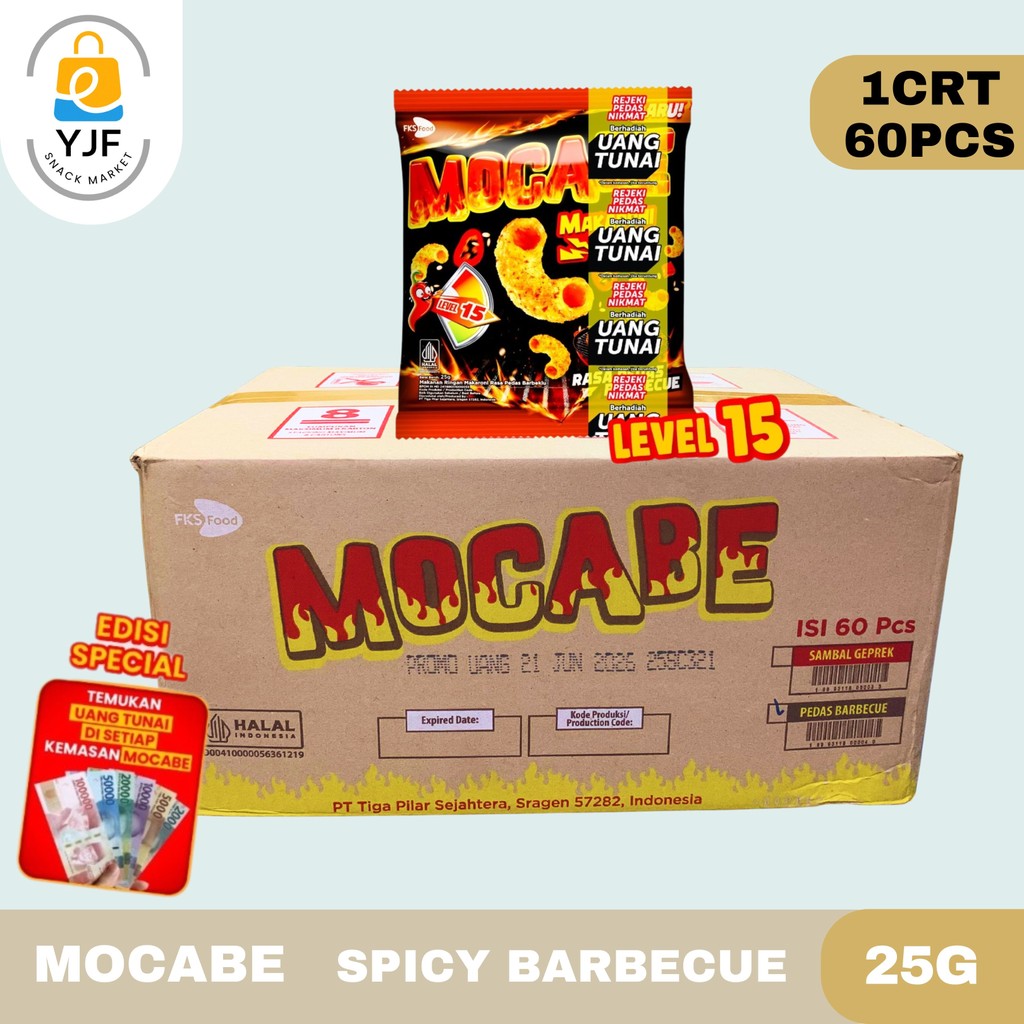 

Mocabe Makaroni Spicy Barbecue 25g / 1CARTON / 60PCS