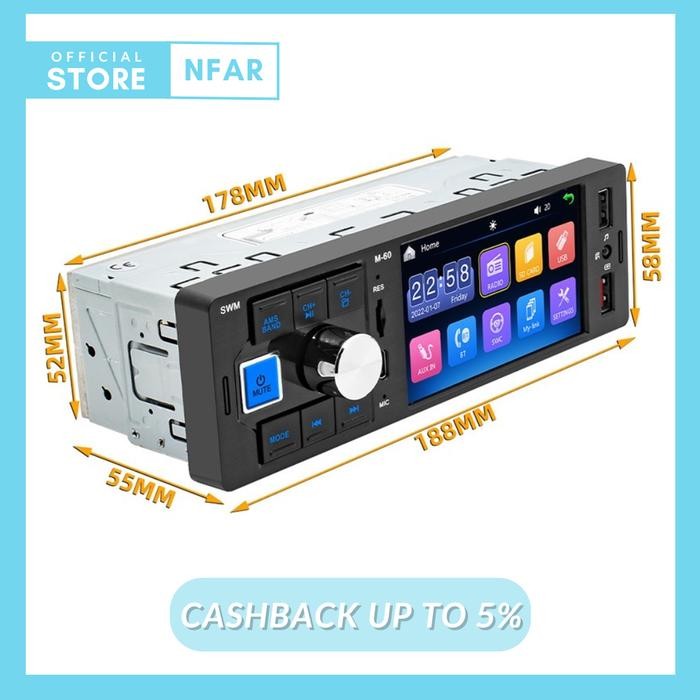 Tape Mobil Radio MP5 Player Bluetooth With Car Navigasi Headunit Android Touchscreen Single Din
