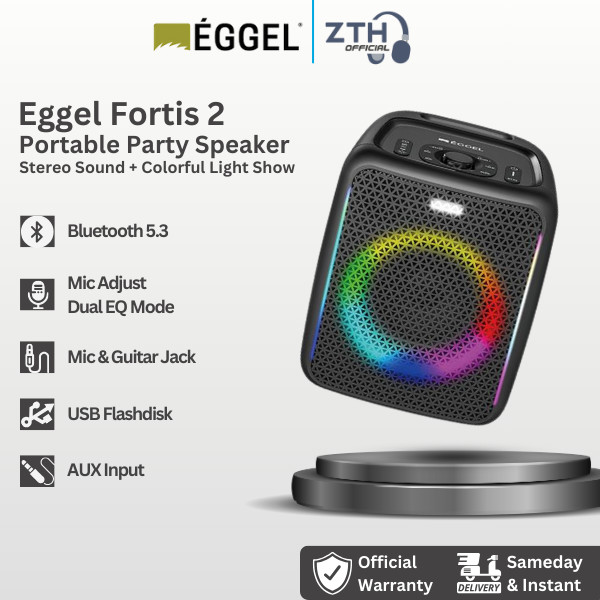 Eggel Fortis 2 Portable Party Speaker with RGB Lights