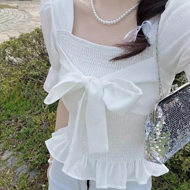 ZERAX - ZRX BLOUSE VIOLET PITA MODEL DI DEPAN KESAN MEWAH LENGAN PENDEK KEKINIAN TOP / ASEPA BLOUSE 