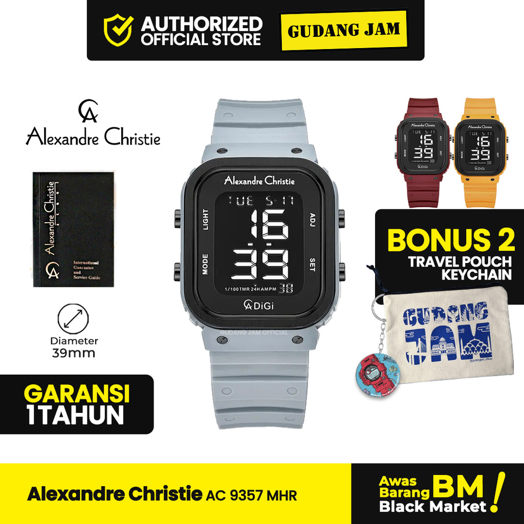 Jam Tangan Wanita Alexandre Christie AC 9357 MHR Digital Rubber Strap