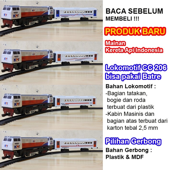 JUKISHOP Kereta Api Indonesia - Rangkaian Lokomotif dan Gerbong Kereta Api