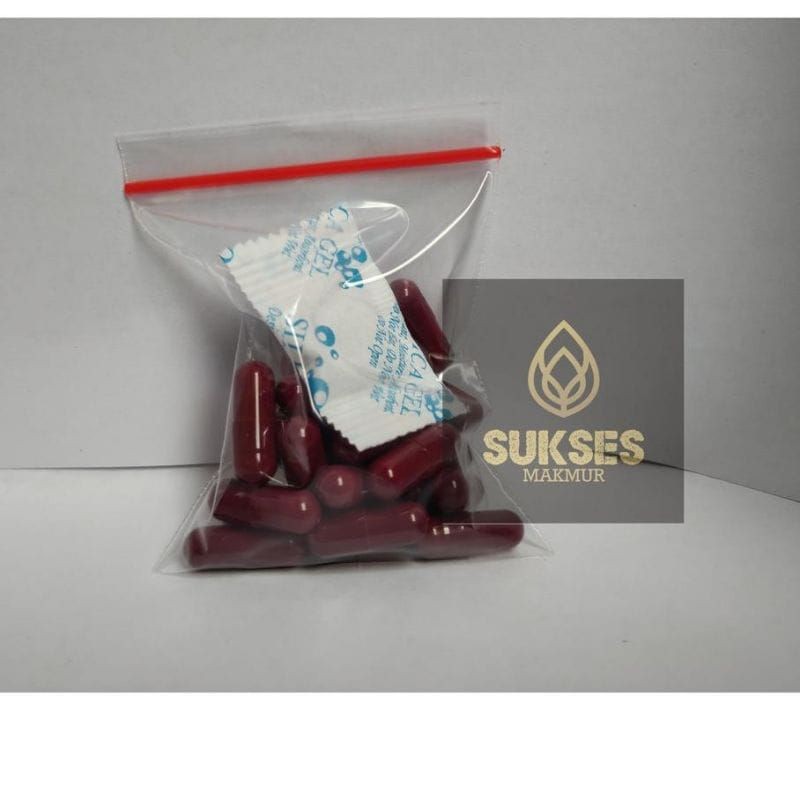 pelansing kapsul  Merah Maroon kemasan klif