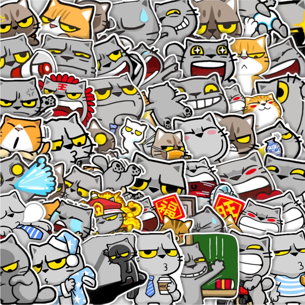 

Stiker Cutting Pack Stiker Meow Zhua Zhua Cartoon Isi 100Pcs Series Aesthetic Lucu Keren Untuk Koper Bahan Vynil