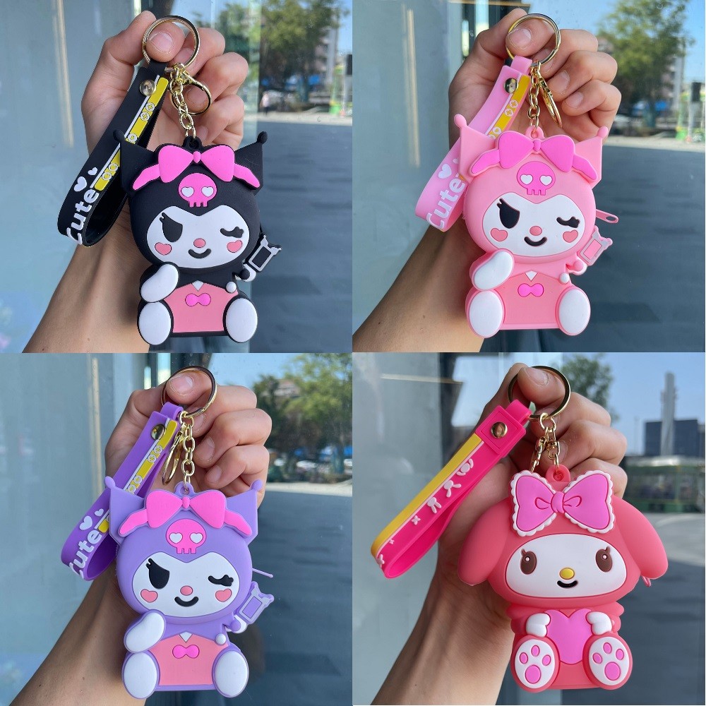 DOMPET KOIN MINI JELLY CASE POUCH SILIKON MODEL GANTUNGAN KUNCI SANRIO