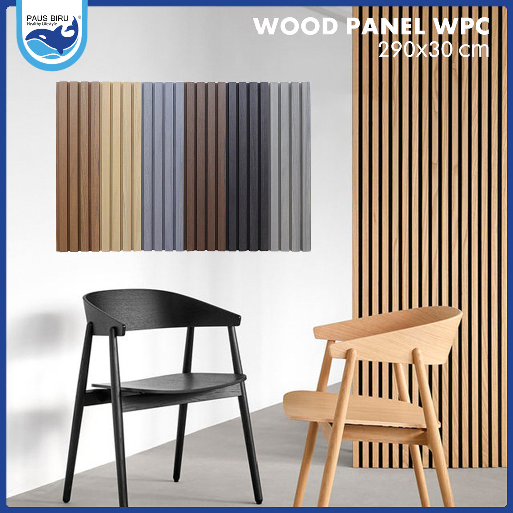 Paus Biru - Wood Panel 2.9 Meter x 30 Cm Dekorasi Rumah WallPanel Dinding Kayu Dekoratif Bahan Kompo