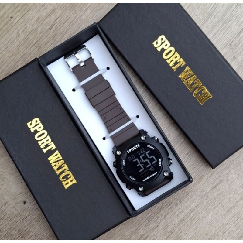 [𝗡𝗼𝘂𝗿𝗮] Jam Tangan Digital Pria Sporty  free box keren dan Kekinian