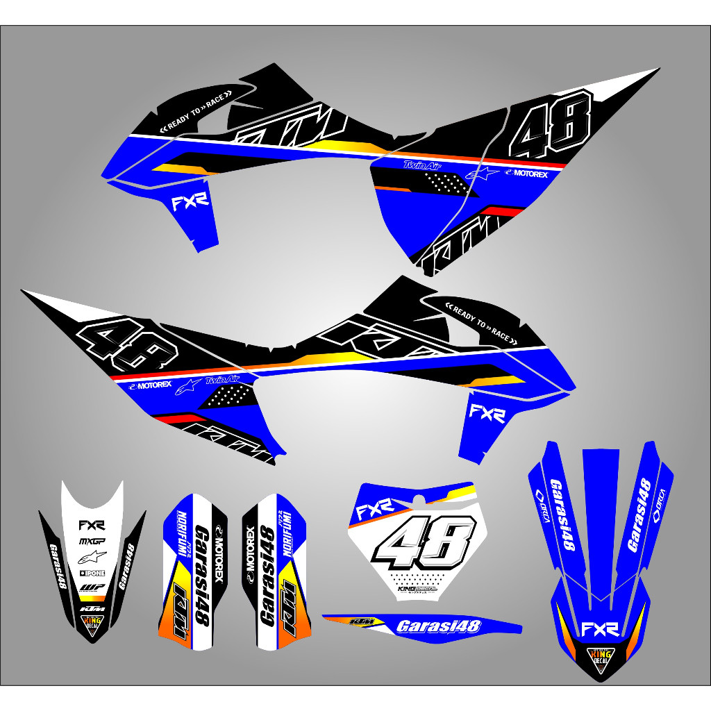 DEKAL MOTOR DECAL KTM 250 2017 / DECAL KTM 85 /  STIKER KTM / DECAL KTM SIXDAY /  STIKER KTM 250 201