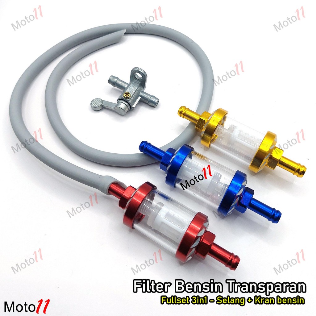 Filter bensin / saringan bensin + Kran bensin motor BONUS Selang universal byson, tiger, mega pro, r