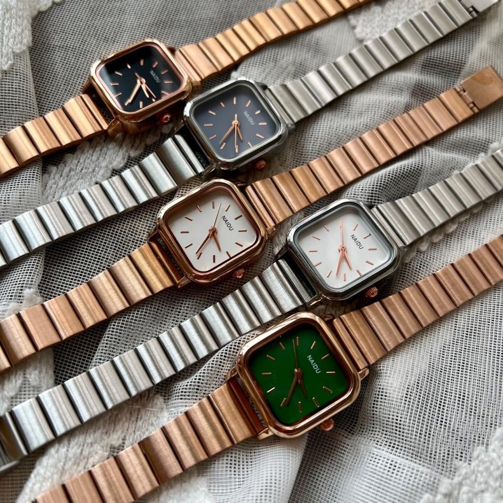 HOT PRODUCT Jam Tangan Wanita Rantai Warna Silver Gold Jam Cewek Strap Elegan Mewah Emas Korea