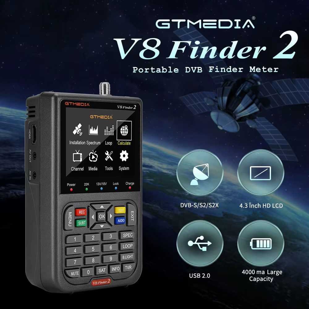 Abadi Jaya GTmedia Alat Pencari Sinyal Satelit Parabola Digital Satellite Finder - V8 Finder2