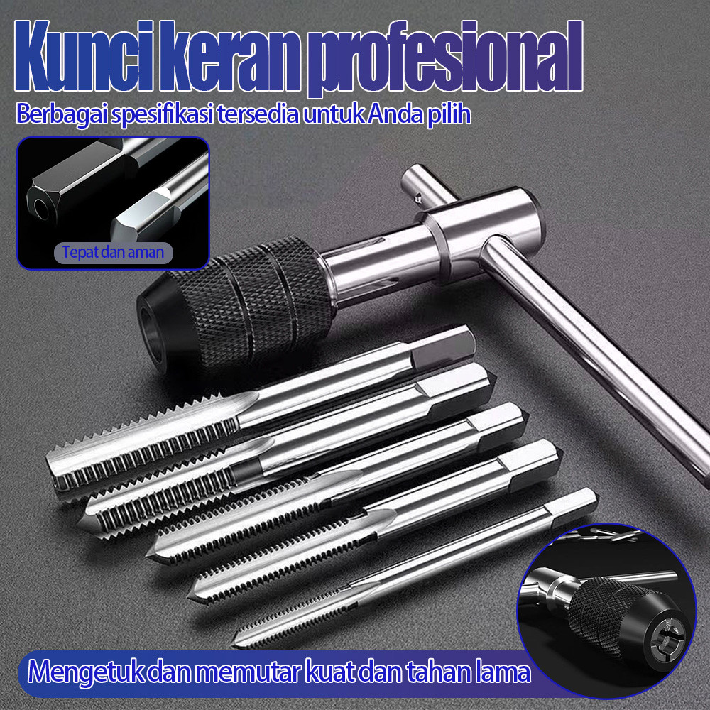 Tapping H21 Mata Bor Set Multifungsi Drill 6 Twist Wrench Bit Hand