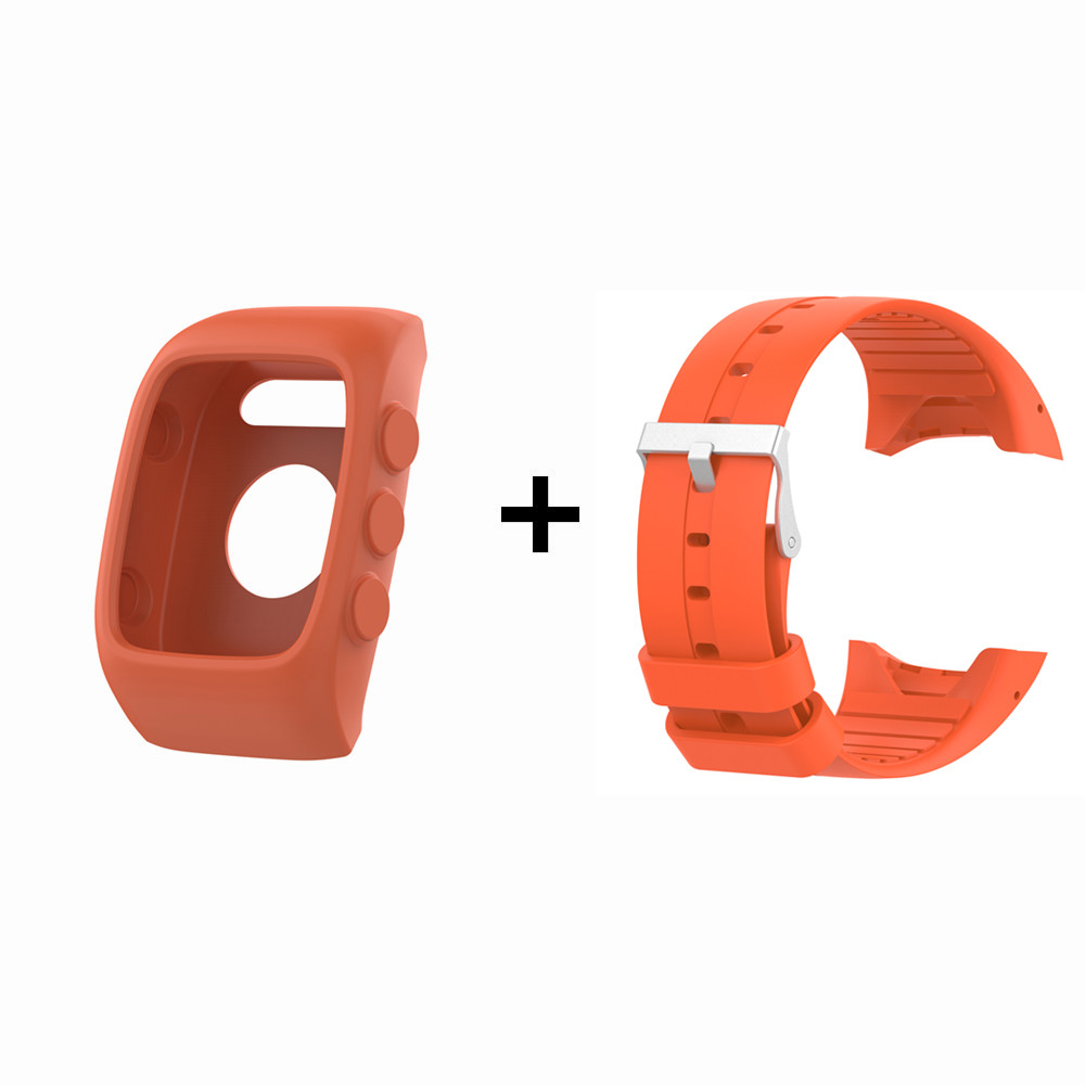 FIFATA Silicone Band Protective Case For Polar M430 M400 Sport Wat Strap Bracelet+Protector Shell Co