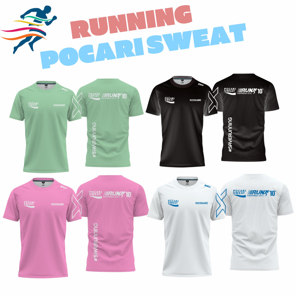 Jersey Running Pocari Sweat Run Indonesia 2023 - Gratis Custom Warna & Desain