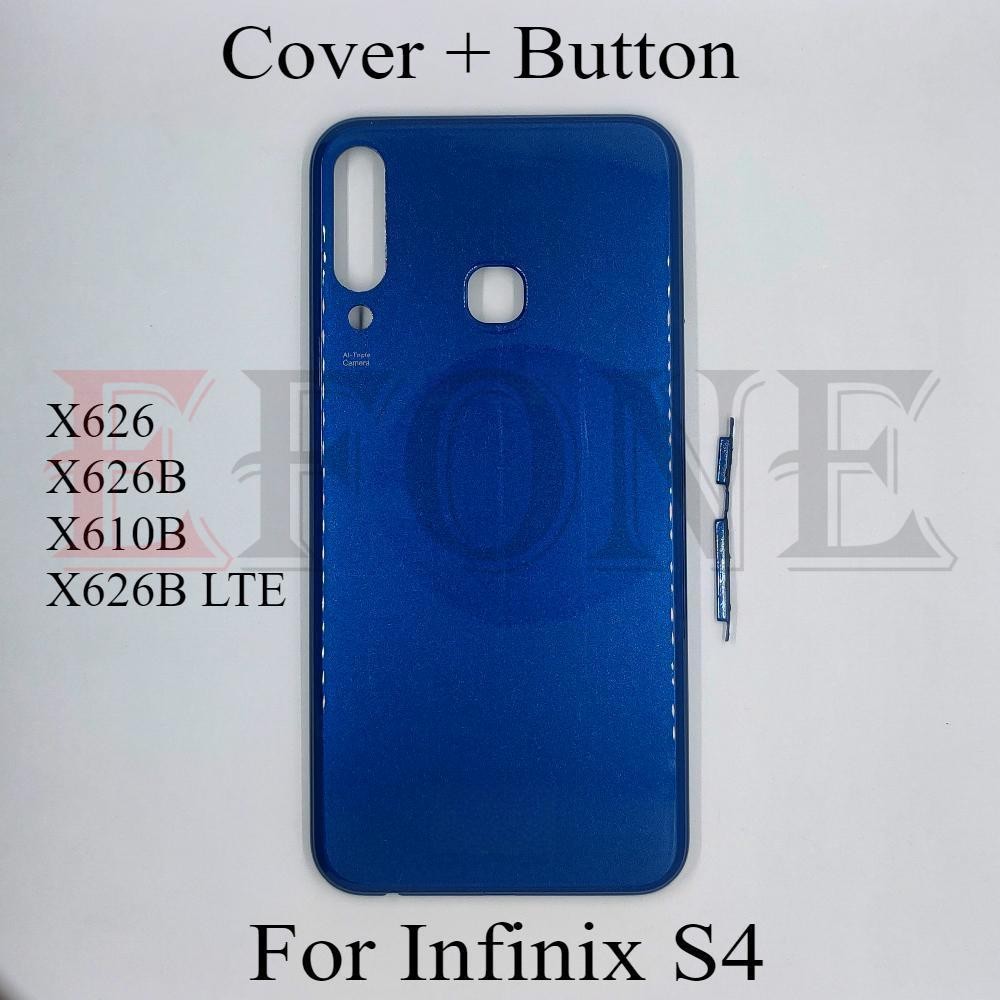For Infinix S4 X626 X626B X610B X626B LTE Back Battery Cover Rear Panel Door Housing Case + Button R