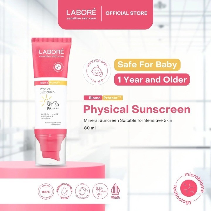 LABORÉ Sensitive Skin Care BiomeProtect Physical Sunscreen SPF 50+ PA++++ 80ml - Sunscreen Ringan Co