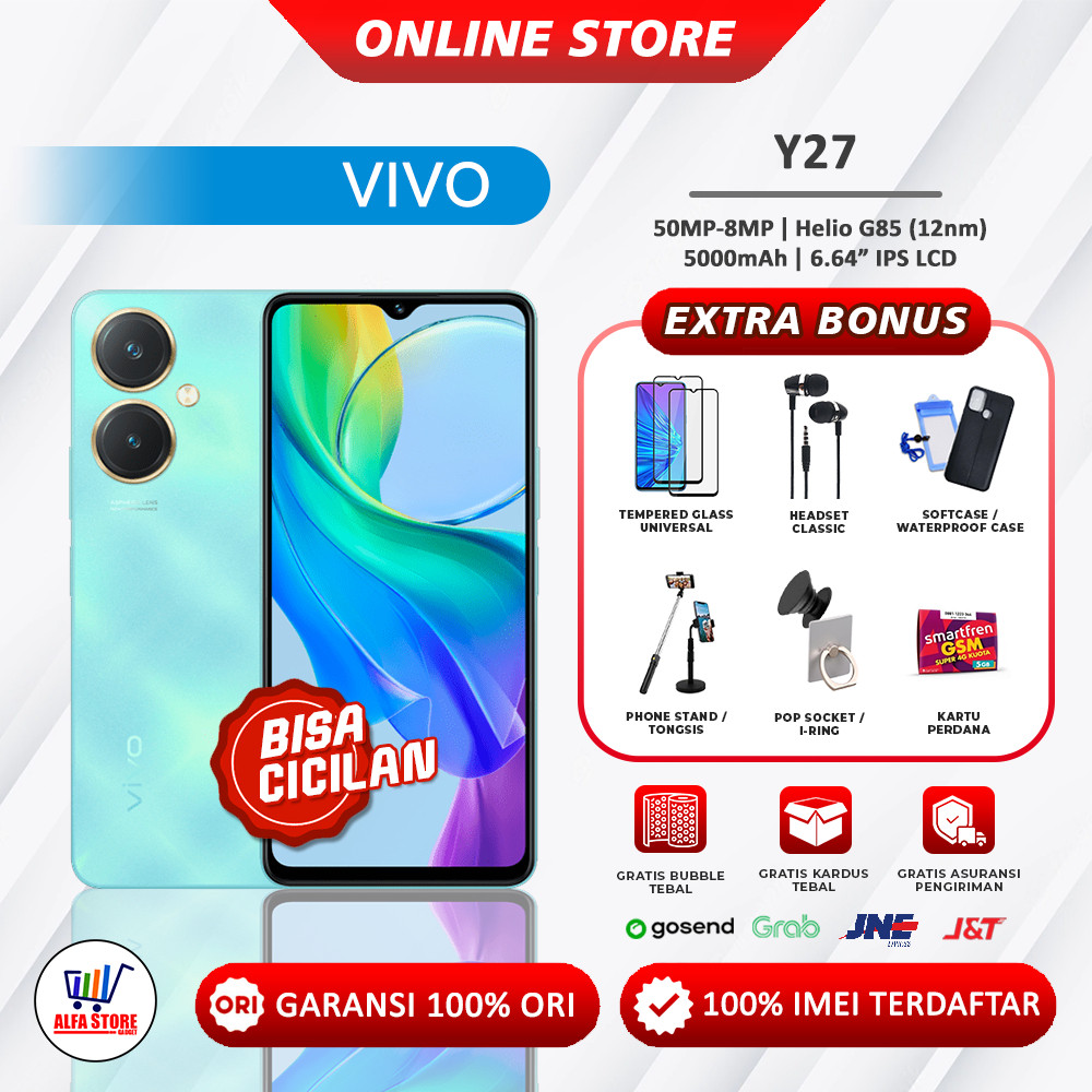 Vivo Y27 4G RAM 6+6GB/128GB Garansi Resmi Vivo Indonesia
