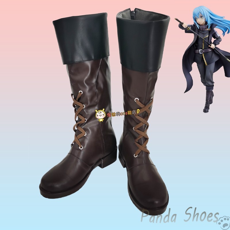 Rimuru Tempest Cosplay Shoes Anime That Time I Got Reincarnated As A Slime Black Long Boots Cosplay 