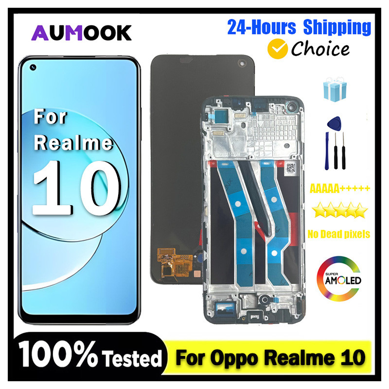New 6.4"AMOLED Display For Realme 10 LCD Display Touch Screen Digitizer For Realme 10 RMX3630 LCD Di