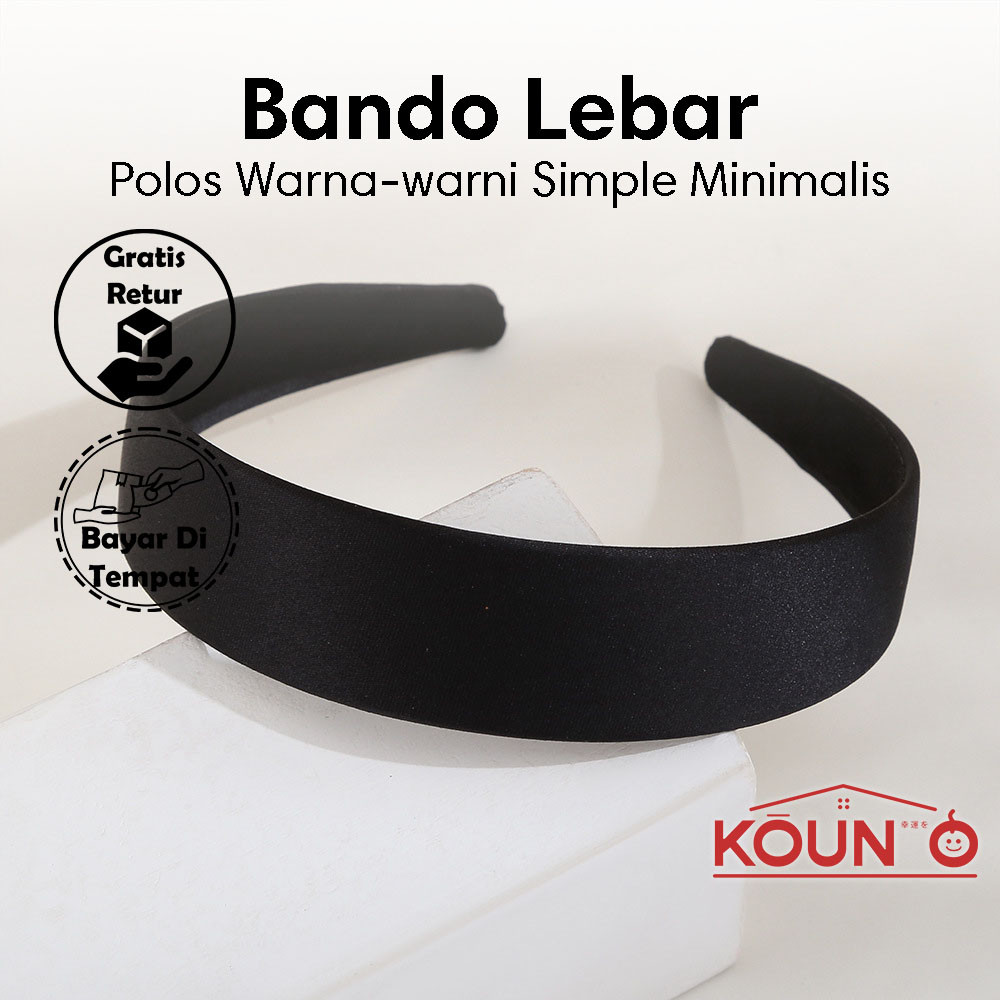 Bando Fashion Aksesoris Wanita Kekinian Bando Polos Bando Rambut Warna Solid Minimalis Bando Polos L