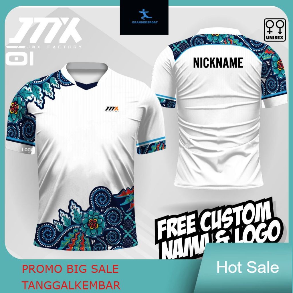 jersey bulu tangkis batik jersey badminton kaos badminton free custom nama dan logo