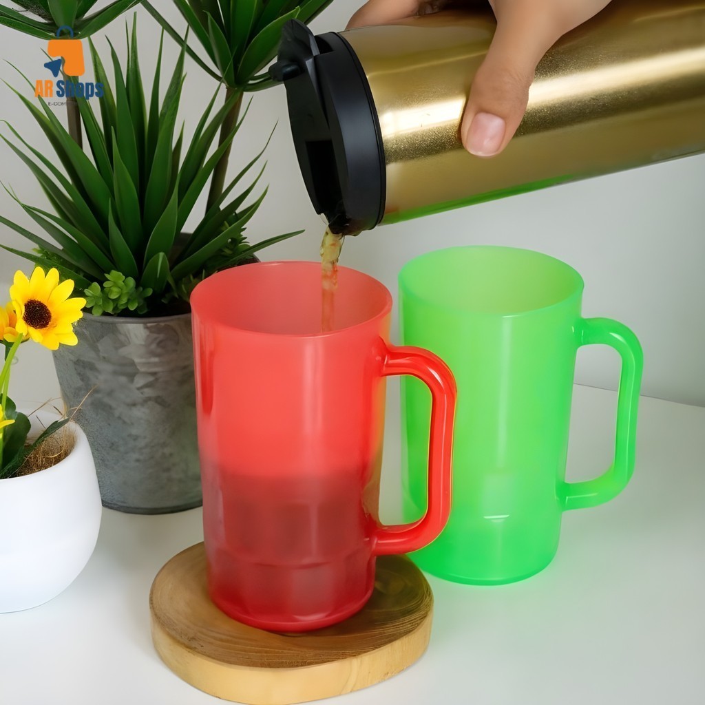 AR Cangkir Gelas Plastik / Gelas Es Teh / Gelas Bir / Gelas Kecil Gagang