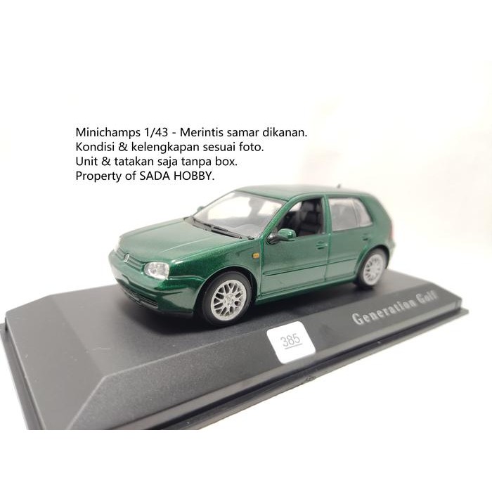 HW  Diecast Minichamps 1/43 Volkswagen VW Golf 4 IV GTI 1997 Green Unit & Tatakan Only Minus
