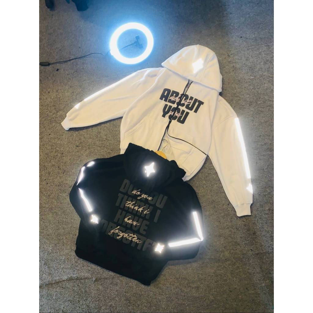 BACE.SHOP SWEATER HOODIE ABOUT YOU HOODIE DOUBLE ROSLETING ZIPPER - KUPLIK SHERPA REFLEKTIF MENYALA