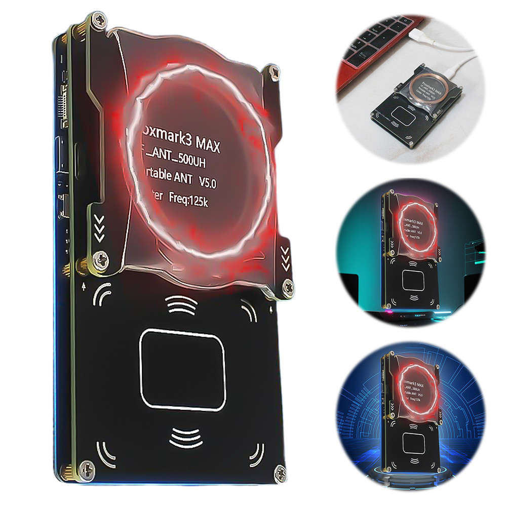 Proxmark3 MAX Set Badge Reader 13.56Mhz 125Khz Smart Programmer Writer Type-C+Micro NFC Smart Card W