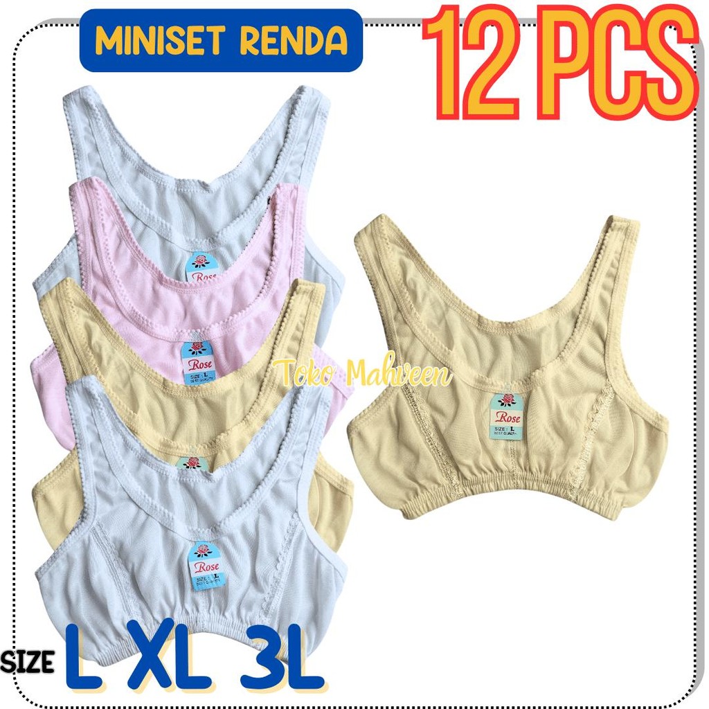 12 PCS BH BRA MINISET BLUS ANAK SMP SMA REMAJA DEWASA LUSINAN HEMAT MURAH MAHVEEN UNDERWEAR