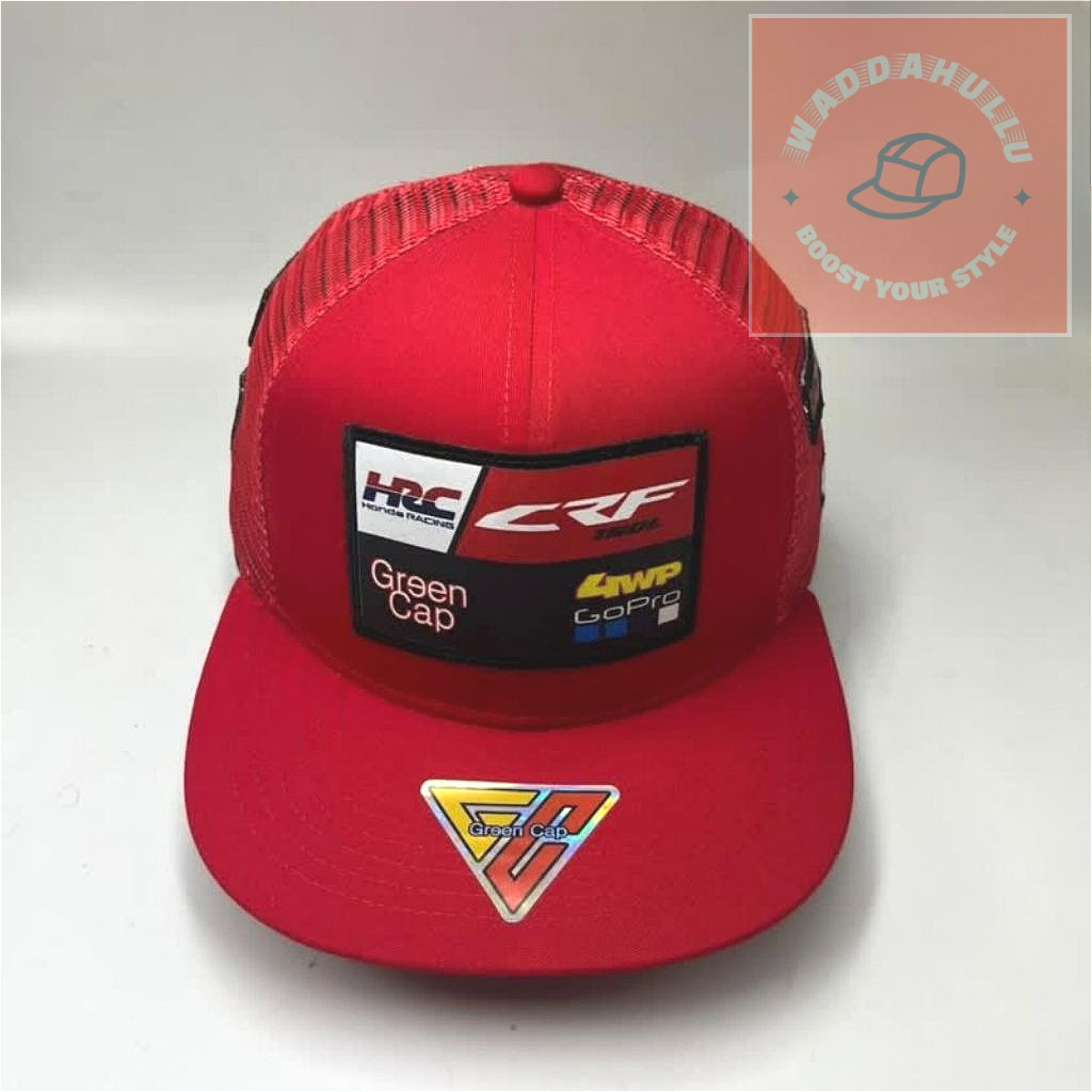 Topi Snapback Racing CRF Merah Premium Termurah