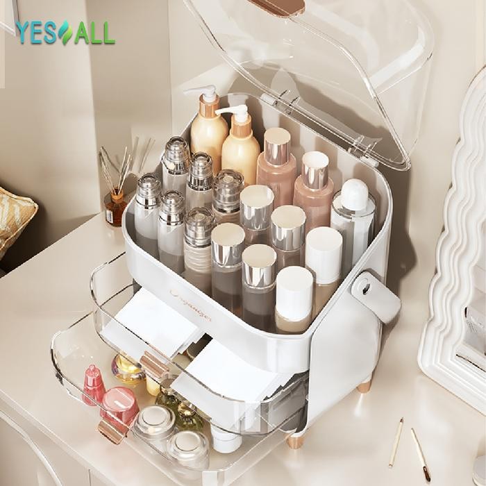 YESALL Rak Skincare Portae Aesthetic Anti Debu Seaguna - Rak Makeup Kosmetik Estetik Transparan Temp