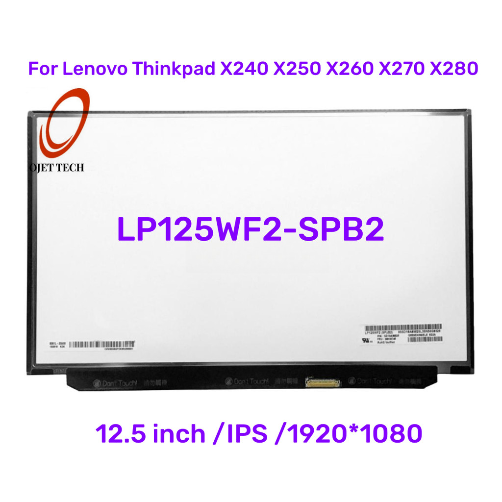 12'' Laptop LCD Screen LP125WF2(SP)(B2) LP125WF2-SPB2 B1 EDP 1920x1080 IPS splay for Lenovo Thinkpad