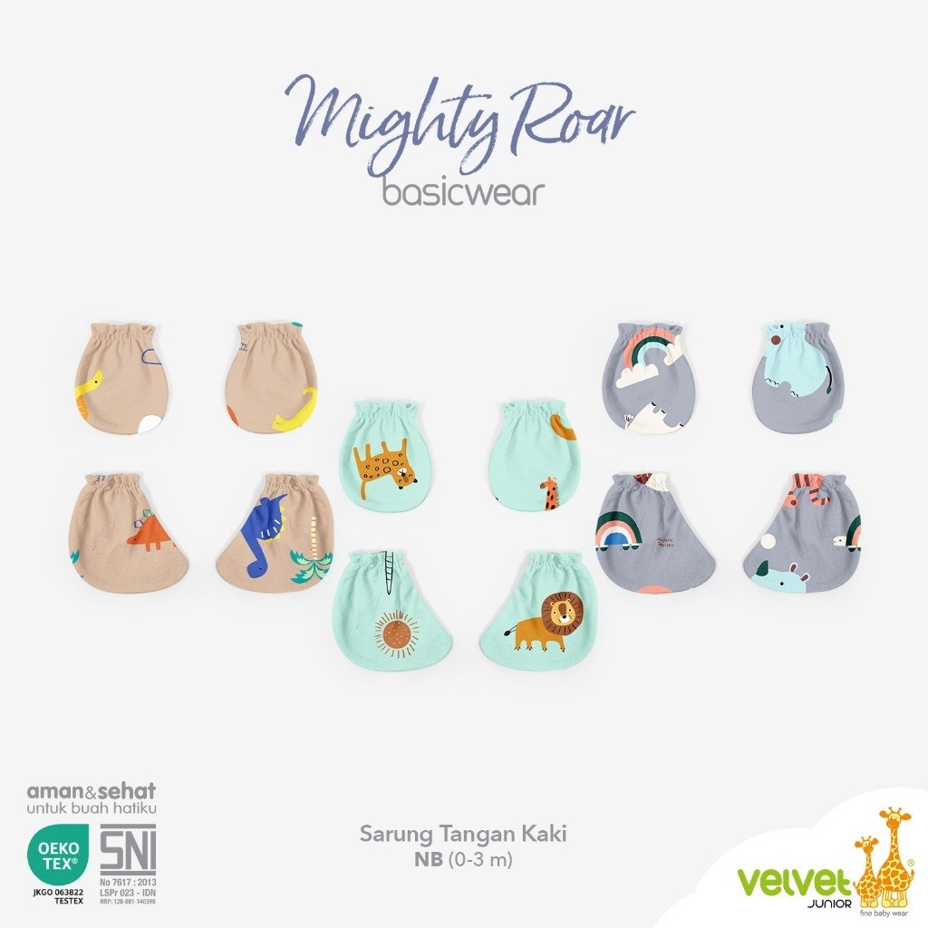 Velvet Junior STK Motif Terbaru 1 Set Sarung Tangan & Kaki