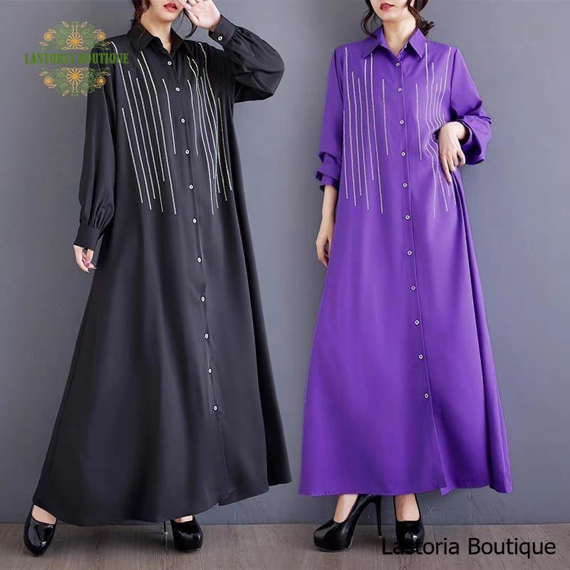 LC1763 Oversized Dress Fashion Korea Premium Terbaru Lastoria Boutique