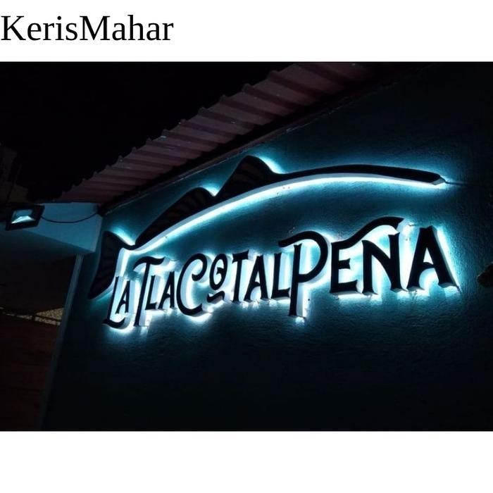 Papan Nama Kayu (Paket 10-15 Huruf) Dekorasi Dinding Huruf Timbul Kayu LED - 10 Huruf Tinggi 10Cm, T