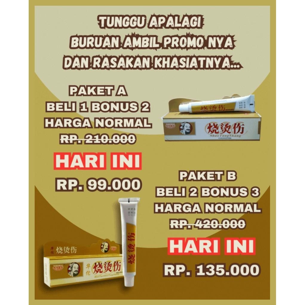 SHAOTANGSHANG Salep Huatuo Herbal Cina Original Perawatan Luka Bakar Melepuh Dan Keloid Kulit