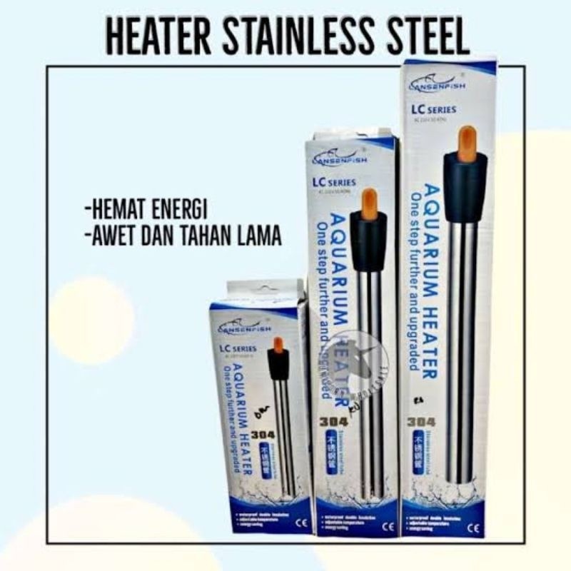 HEATER STANLESS 500 WATT / HEATER STANLESS AQUARIUM KOLAM