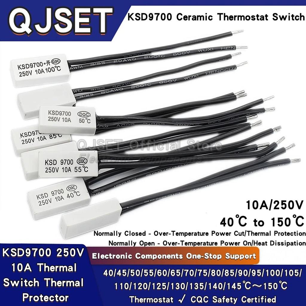 1pcs Termostat Keramik KSD9700 250V 10A 40C 50C 60~150 Derajat Saklar Suhu Mesin Las Pelindung Panas