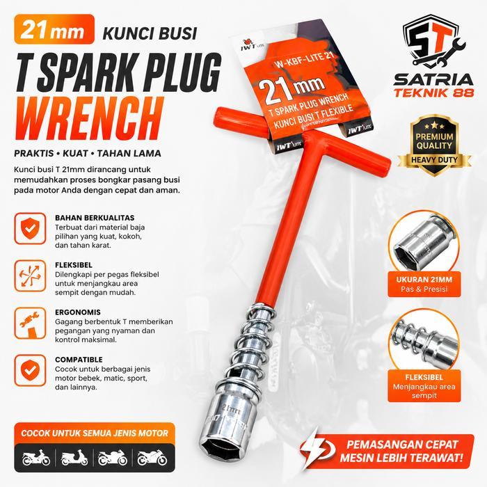 Kunci Busi Fleksibel Ukuran 21mm Chrome Vanadium IWT