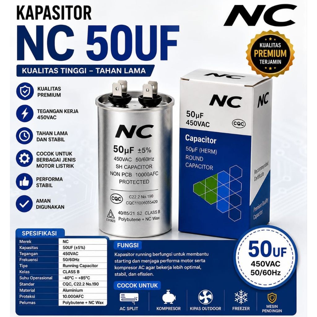 KAPASITOR NC 50UF 450V