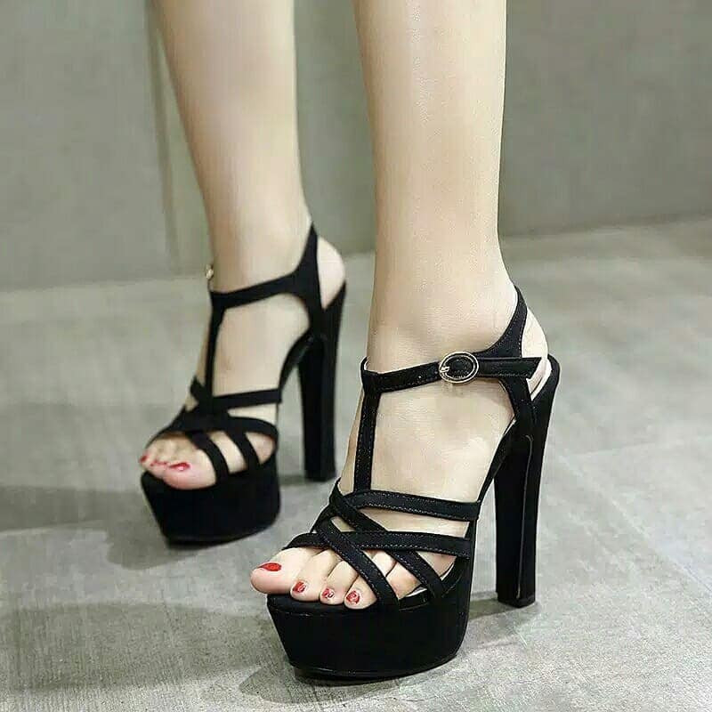 S5 Sandal Heels Gladiator 12cm Wanita Pesta Kondangan Korean style