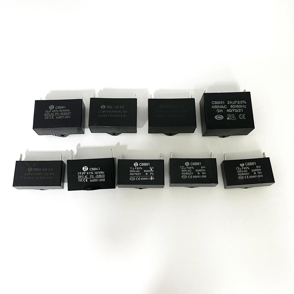CBB61 fan capacitor start capacitor ,9uf,10,uf ,11uf,12uf,13uf,15uf,17uf,18uf, 24uf 350V,50/60Hz sin