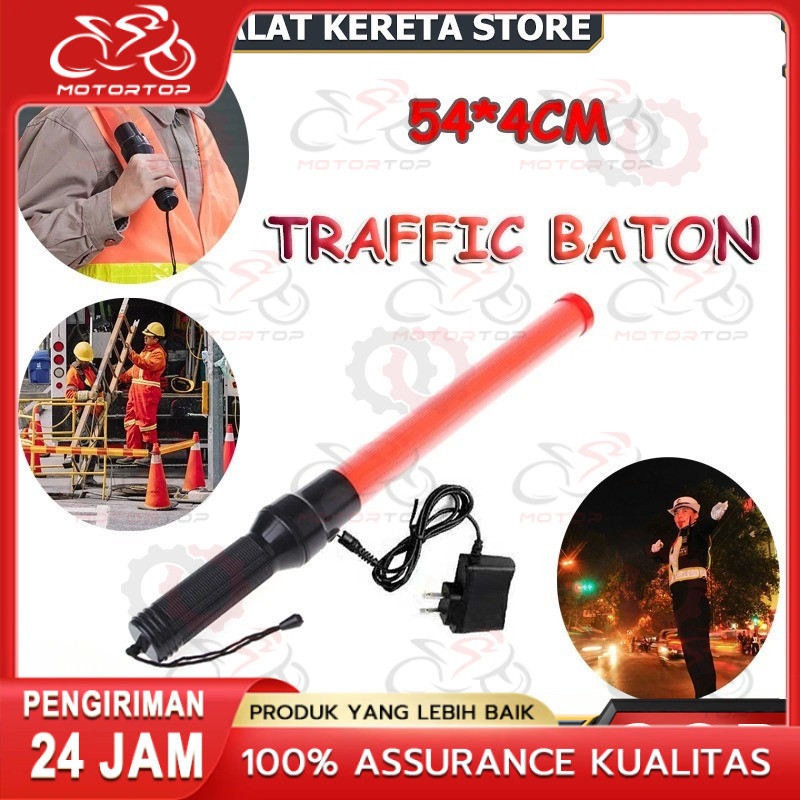 COD 54cm Polisi Bunyi Baton Lalu Lintas Tongkat Parkir Nyala Lampu Besar Charge Dan Tidak Ada Senter