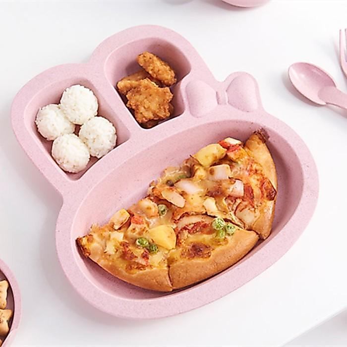 PIRING SET BUNNY Piring anak lucu kelinci plastik