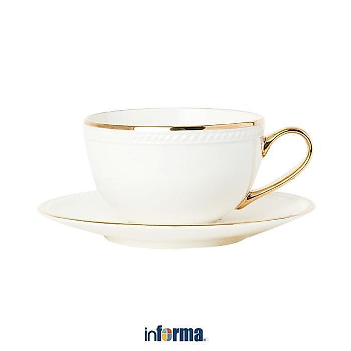 DISKON Informa Appetite 250 ml Cangkir Dengan Saucer - Gold Appeal Perlengkapan Minum Wadah Teh