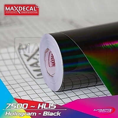 MAXDECAL 7500 - HL15 Hologram Black Laser Chrome Pelangi [METERAN]